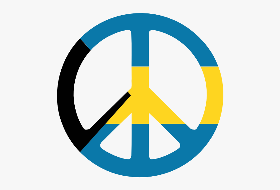 Bahamas Peace Symbol Flag 3 Suparedonkulous Flagartist - Symbol For The Bahamas, Transparent Clipart