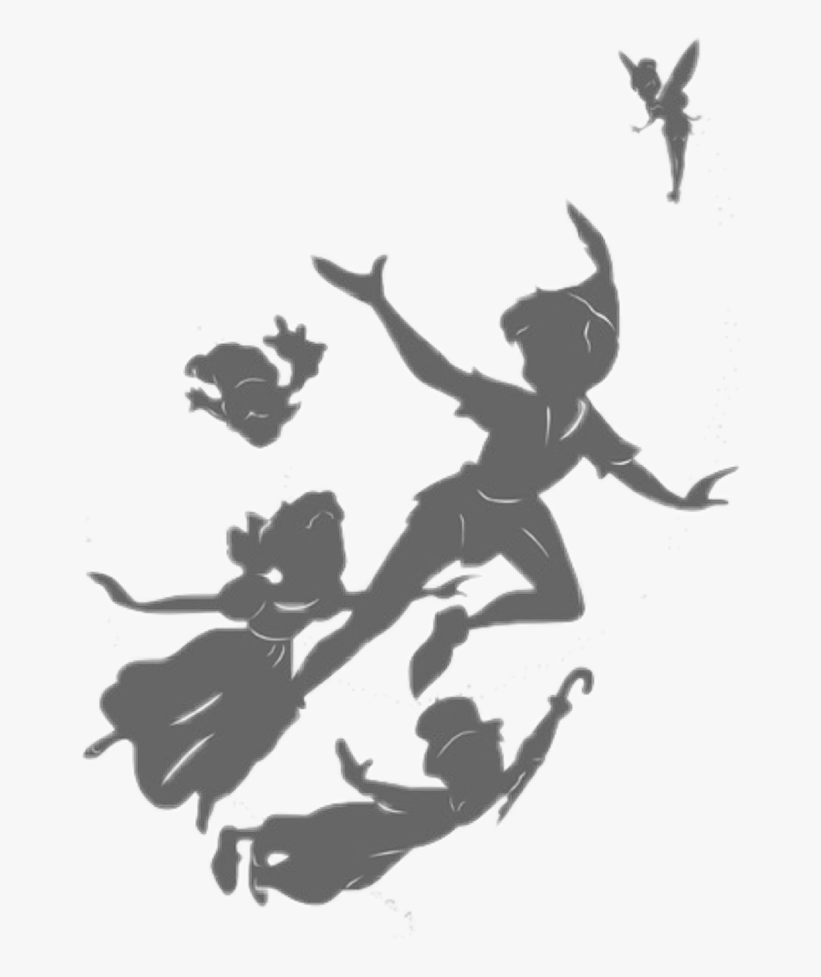 #peterpan#cartoon #disney#silhouette #trilly#tinkerbell - Peter Pan And Tinkerbell Silhouette, Transparent Clipart