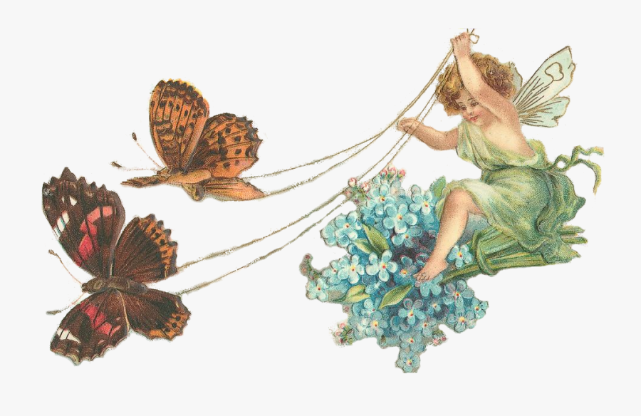 Fairies Clipart Vintage - Vintage Fairy Transparent, Transparent Clipart