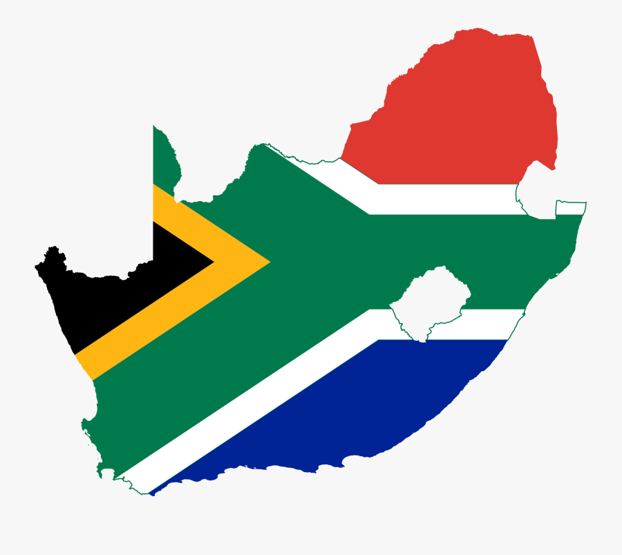 South Africa Flag Map, Transparent Clipart