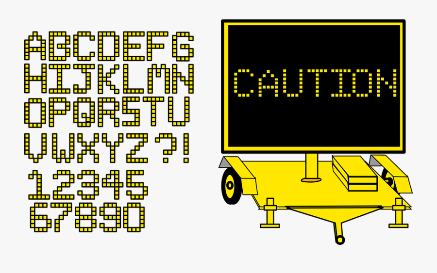 Alphabet Caution Construction - Alphabet Construction Letters, Transparent Clipart