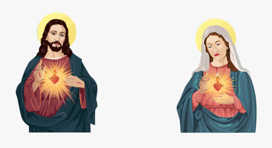 Jesus On The Cross With Mary Png - Jesus And Mary Png, Transparent Clipart