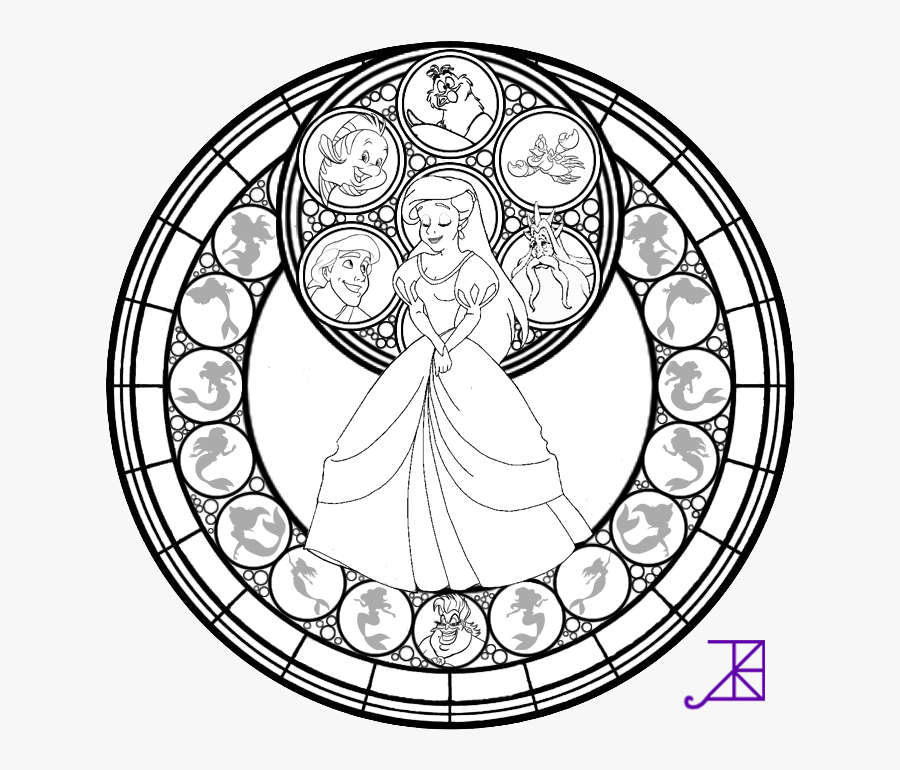 Stained Glass Coloring Pages Adult - Stained Glass Disney Coloring Pages For Adults, Transparent Clipart