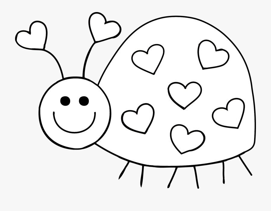 Transparent Cute Ladybug Png - Heart, Transparent Clipart