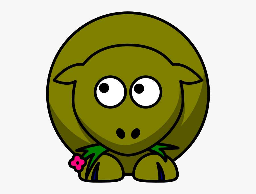 Sheep Olive Green Two Toned Looking Up To Left Svg - Cute Goat Head Clipart, Transparent Clipart
