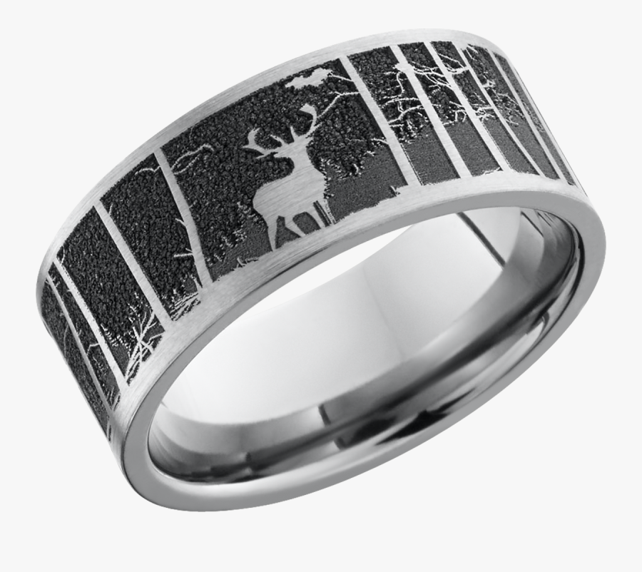 Deer Wedding Band For Men - Deer Hunting Wedding Ring, Transparent Clipart