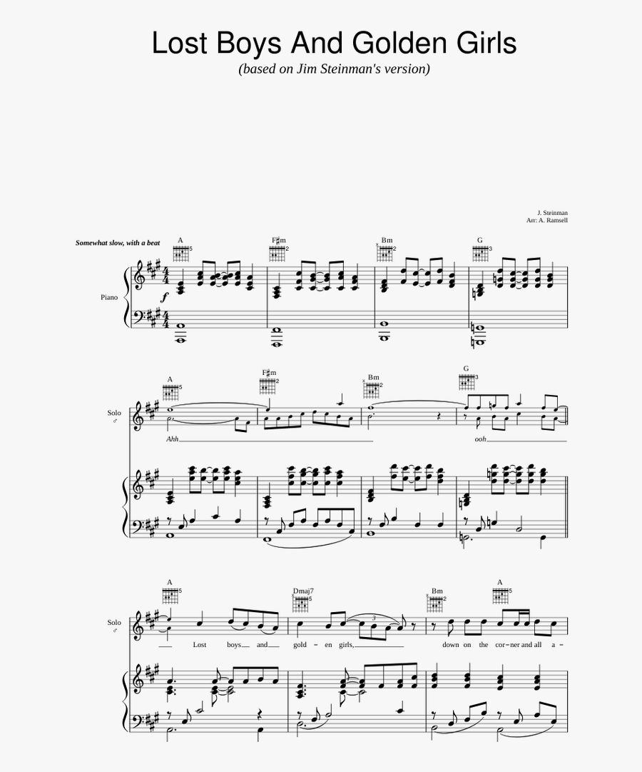 Lost Boys And Golden Girls - What's Inside Sheet Music, Transparent Clipart