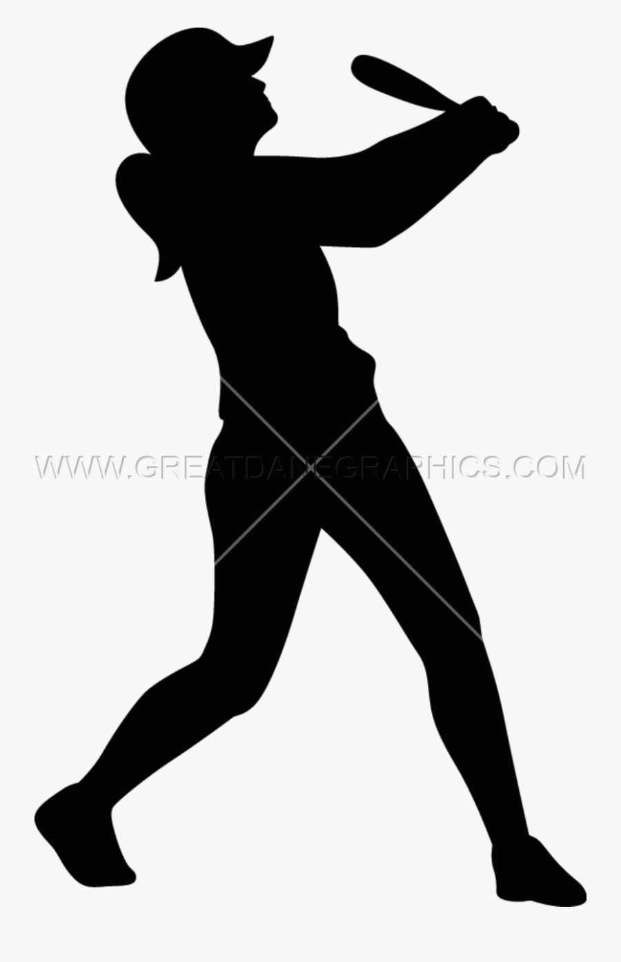 Silhouette Clipart Softball - Clip Art Transparent Softball, Transparent Clipart