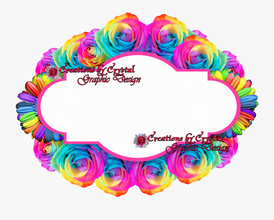 Cbyc Custom Borders Floral, Cbycgraphicdesign, Creations - Rainbow Border Design Png, Transparent Clipart