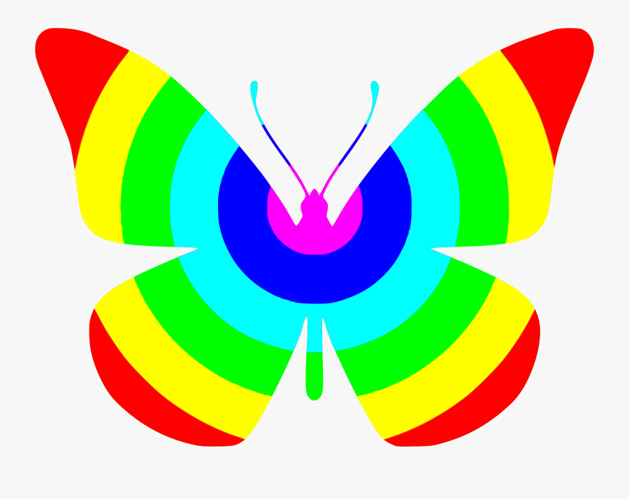 Rainbow Butterfly Cliparts - Colorful Butterfly Images Rainbow, Transparent Clipart