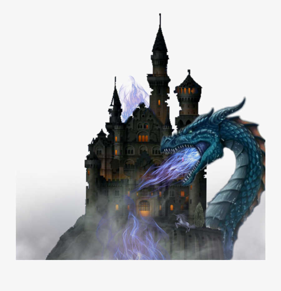 Transparent Dragon And Castle Clipart - Castle For Fairytale Dragon, Transparent Clipart