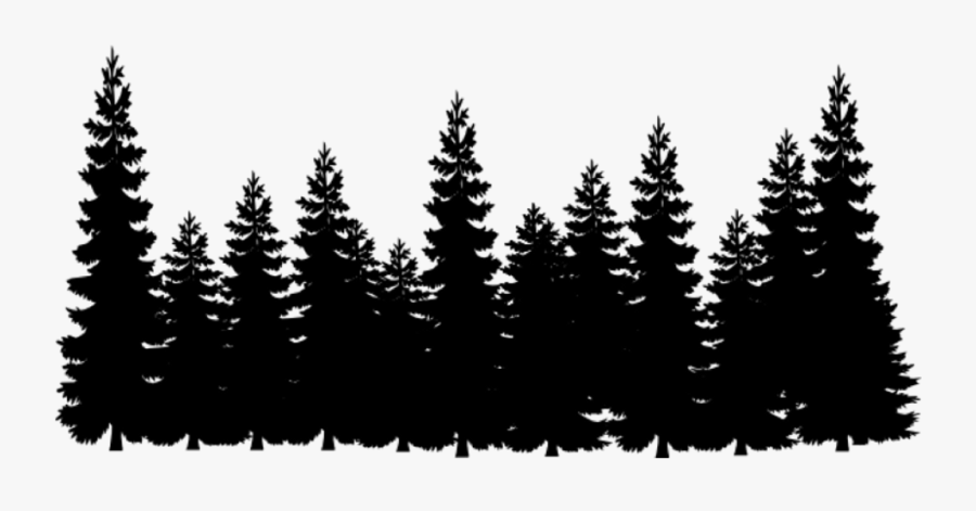 Black And White Forest Clipart , Png Download - Black Pine Tree Silhouette, Transparent Clipart