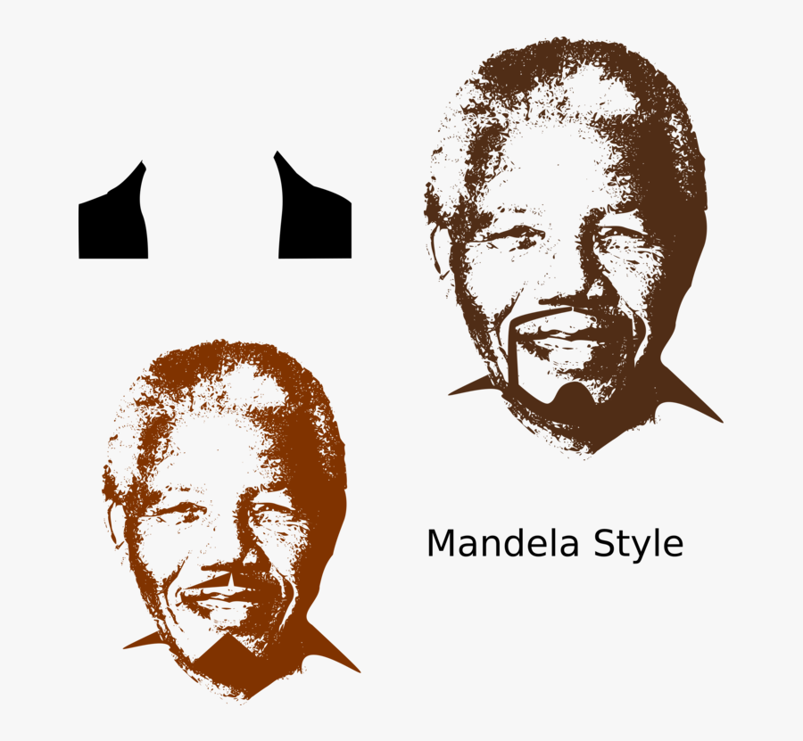 Human Behavior,head,silhouette - Nelson Mandela Face Vector, Transparent Clipart