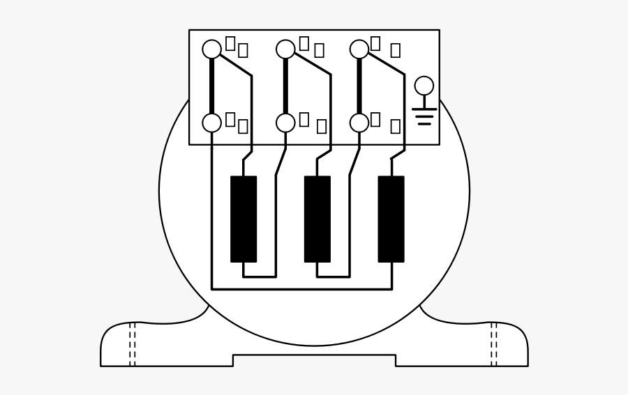 A Simple Representation Of A Electric 3-phase Motor - Illustration, Transparent Clipart