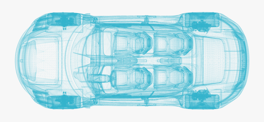 Car Clipart Outline - Electric Porsche View Top, Transparent Clipart