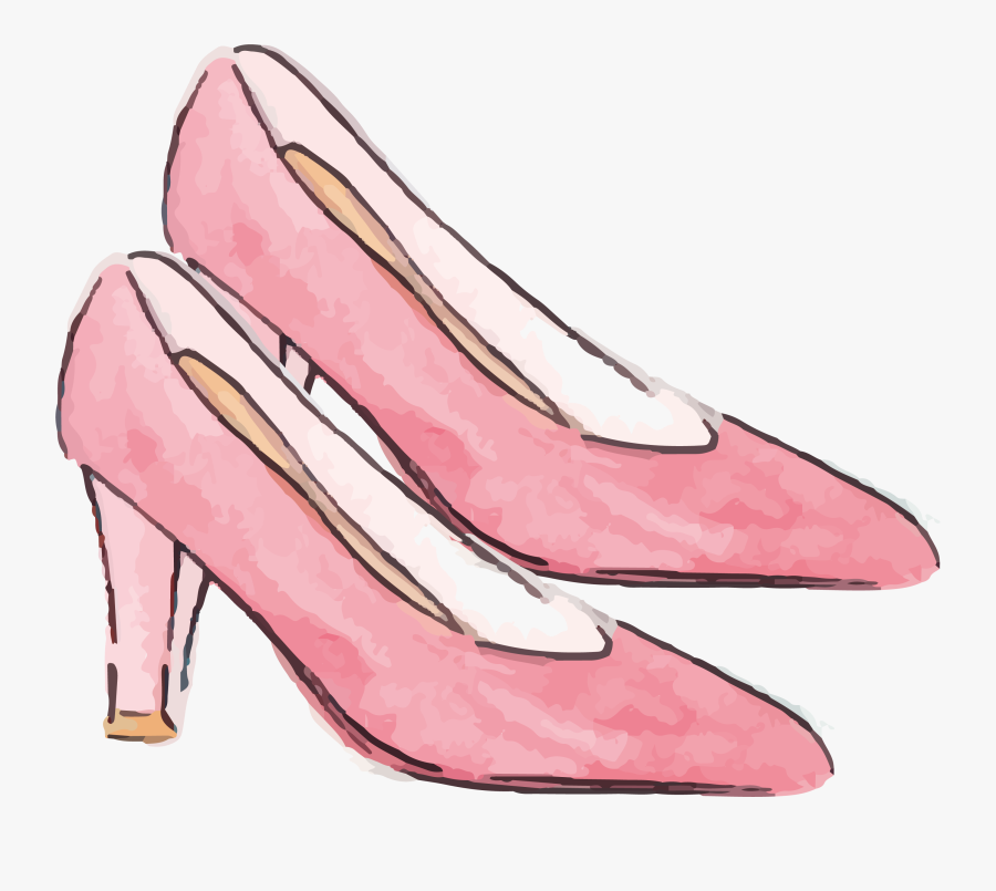 Collection Of Free Heels Drawing Watercolor - Watercolor Shoe Png, Transparent Clipart
