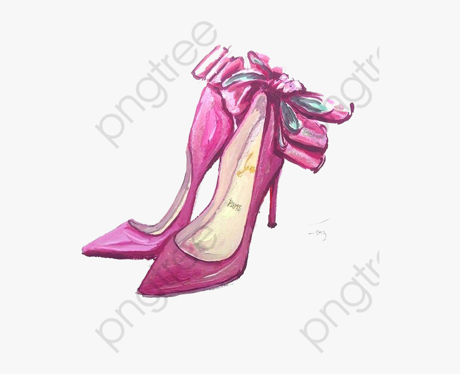 Fire Clipart Black Footwear - Christian Louboutin Shoes Drawing, Transparent Clipart