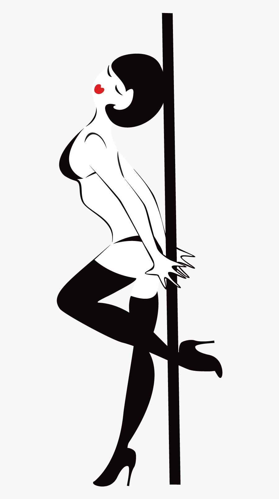 Cartoon Pipe Dancers Transprent - Pole Dancer Silhouette Png, Transparent Clipart