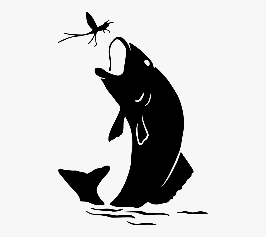 Jumping Fish Silhouette Png, Transparent Clipart