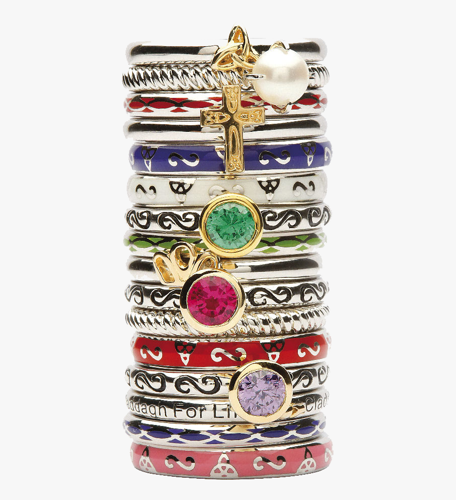 Claddagh For Life Silver Stacking Ring - Diamond, Transparent Clipart