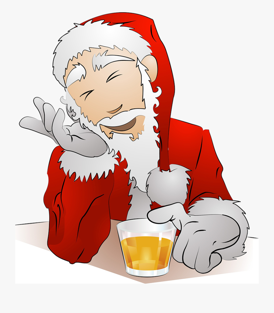 Clip Art Beer Claus Alcoholic Drink - Santa Claus Drinking Beer, Transparent Clipart
