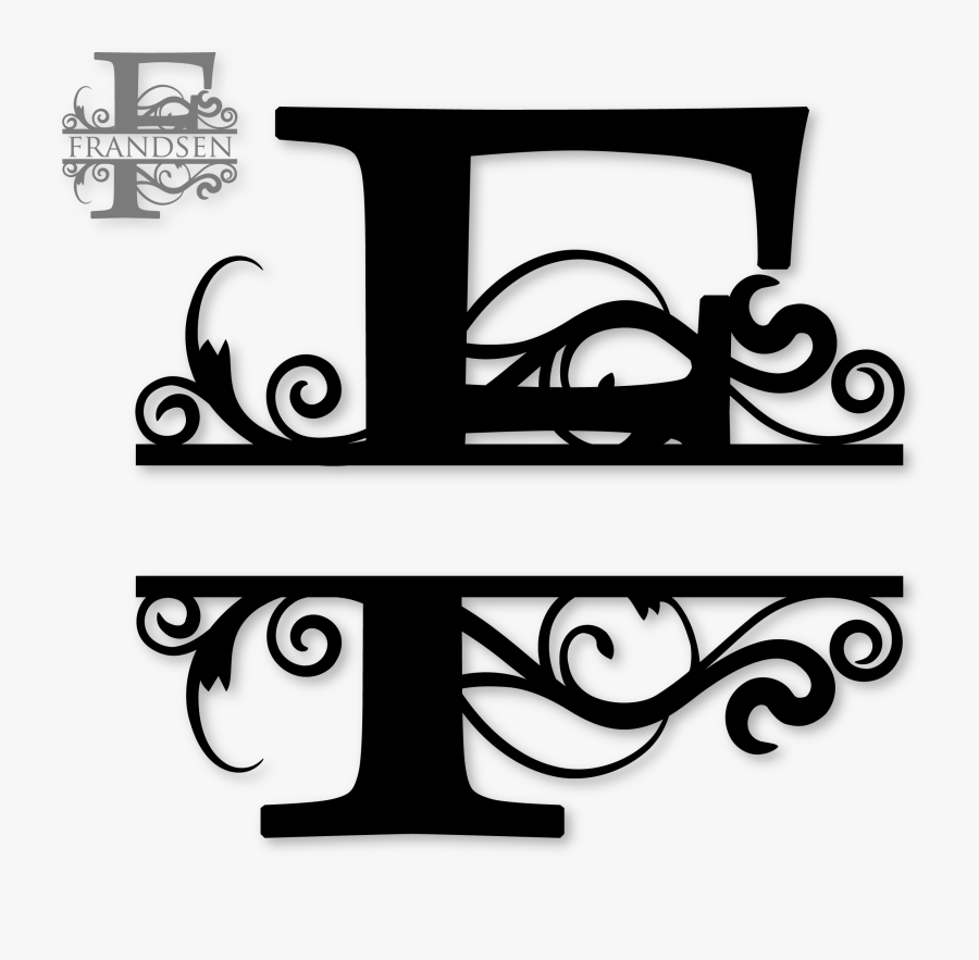 Transparent Monogram Border Clipart - Split T Monogram Svg, Transparent Clipart