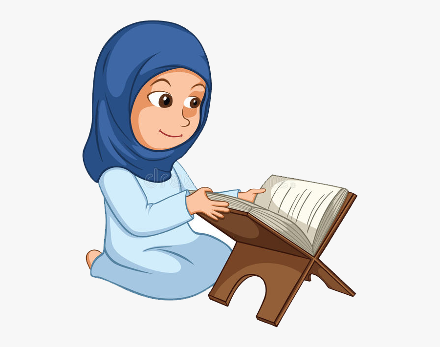 Qur an Islamic Holy Books Muslim  Clip  Art  Girl Reading 