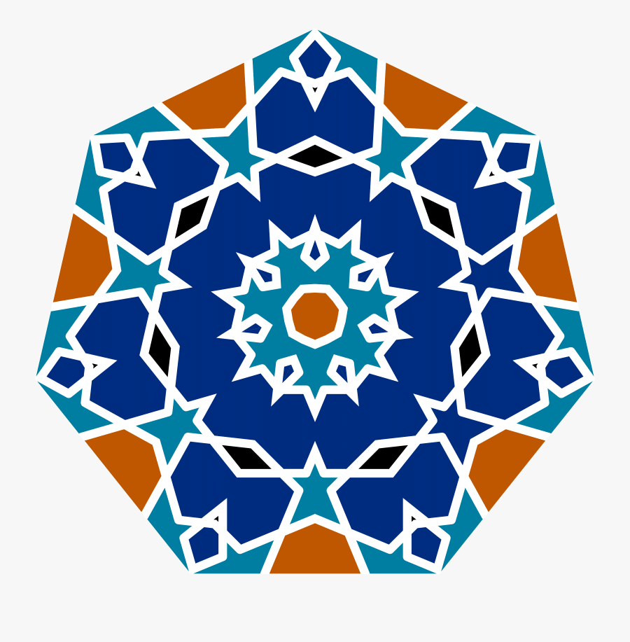 Islamic Clipart Png - Geometric Islamic Tile Design, Transparent Clipart