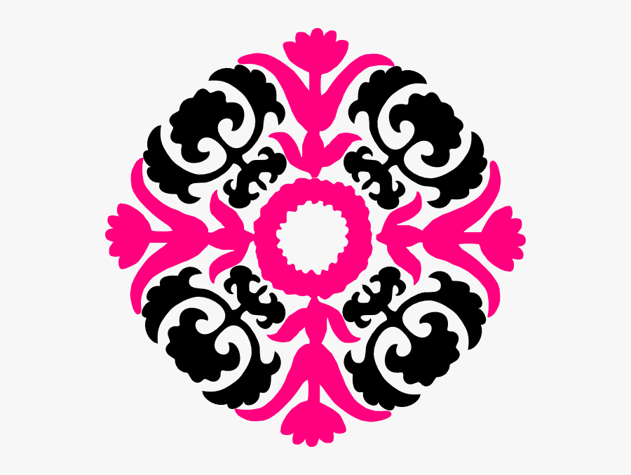 Damask Clipart Horizontal - Brown Floral Design Png, Transparent Clipart