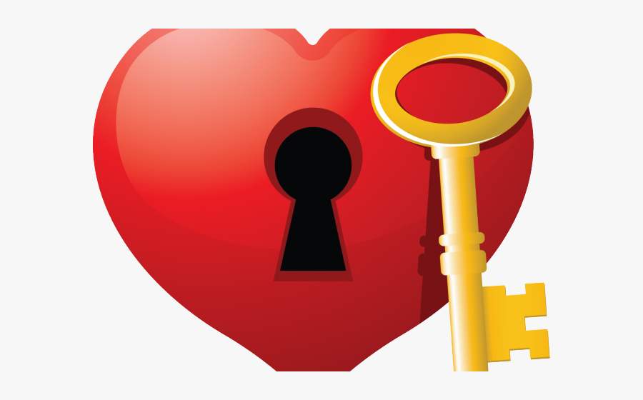 Hearts With A Key, Transparent Clipart