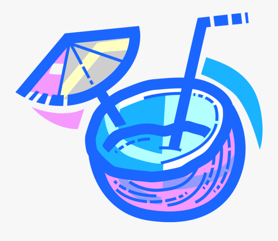 Vector Illustration Of Pina Colada Rum Cocktail Alcohol, Transparent Clipart