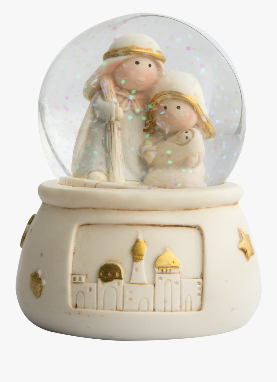 Children"s Nativity Snow Globe Mary Holding Baby Jesus, - Figurine, Transparent Clipart