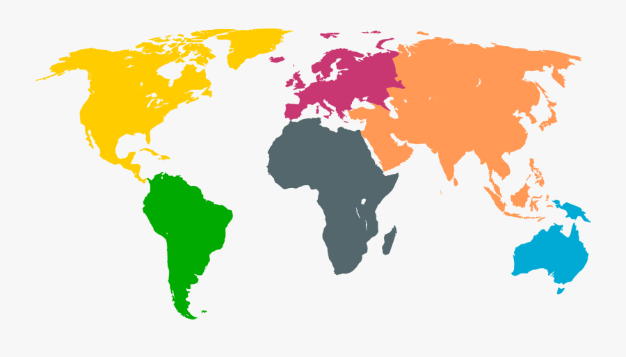 Clip Art Library Library World Svg Continent - World Map Continents Svg, Transparent Clipart