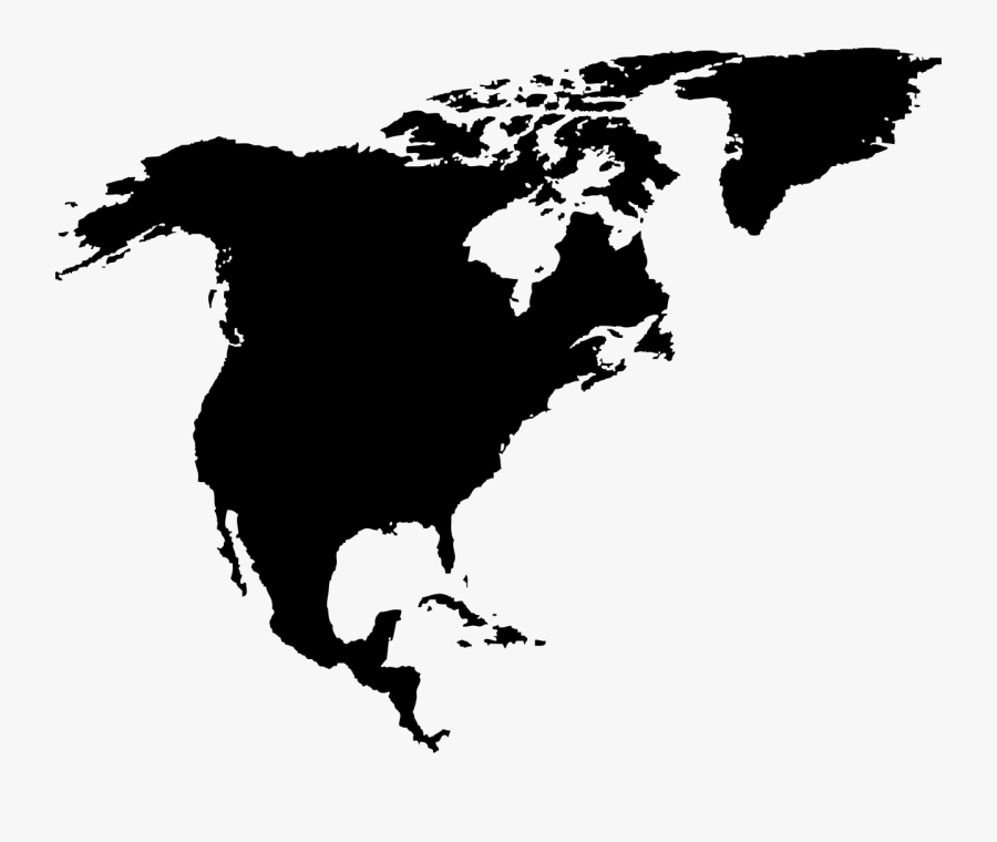 North America Continent Silhouette, Transparent Clipart