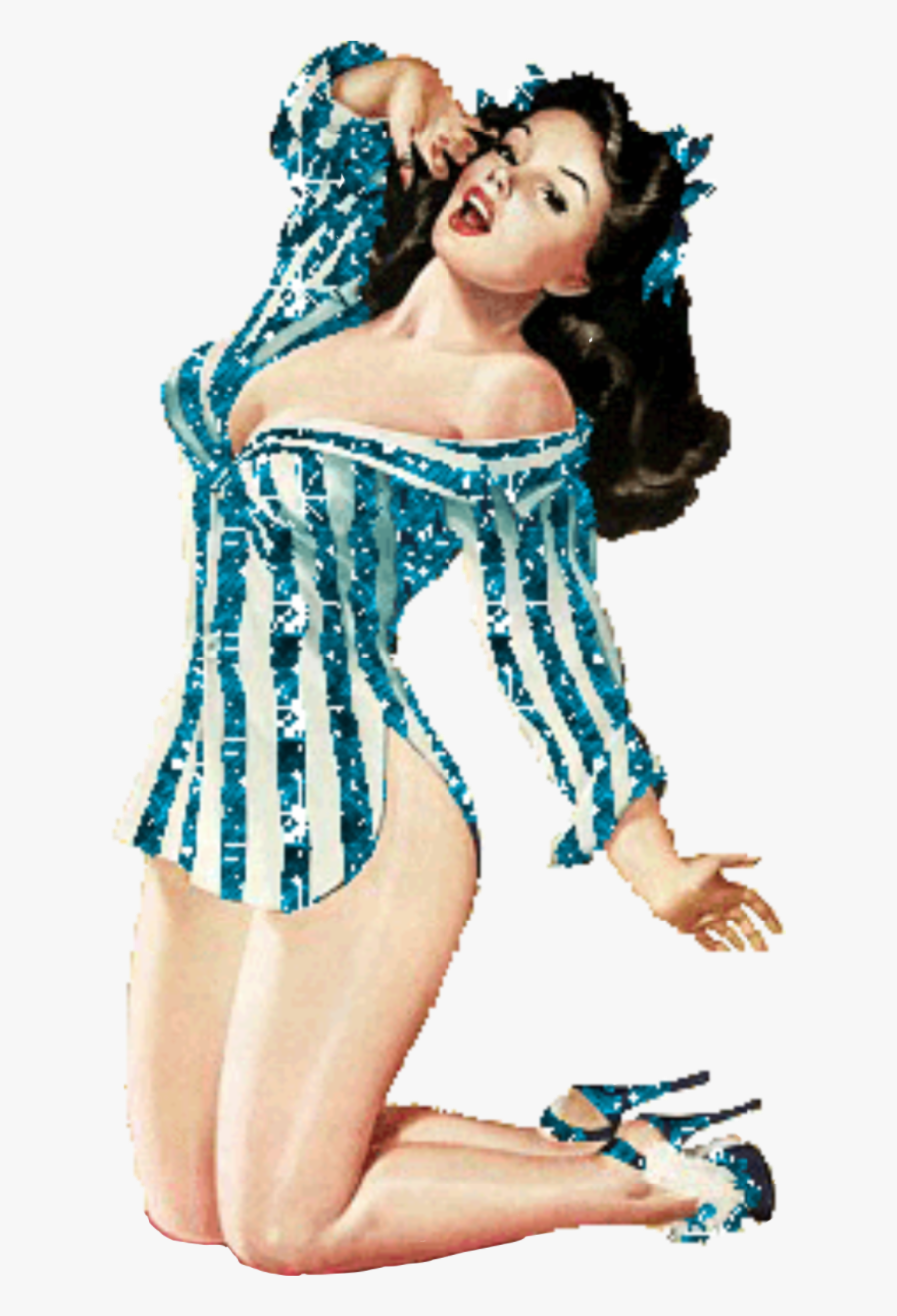 #pinupgirl #pinup #girl #brunette #brunettegirl #drawing - Funny Pin Up Girls, Transparent Clipart