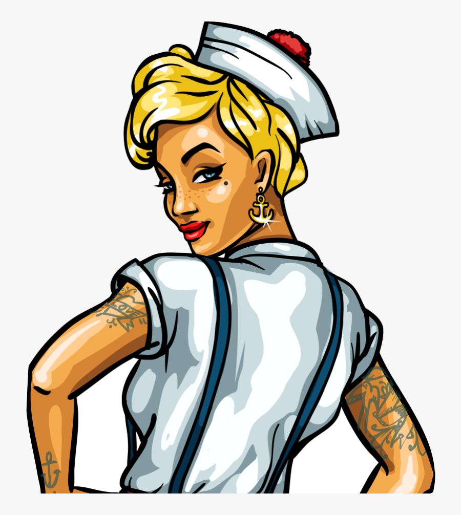Tattoo Girl Png - Sailor Girl Png, Transparent Clipart
