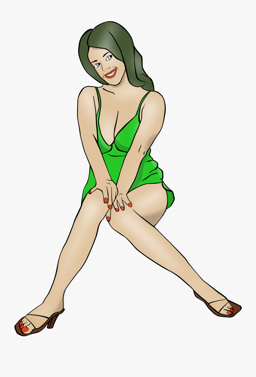 Pin-up Girl Woman Download Cartoon Drawing - Sexy Cliparts, Transparent Clipart