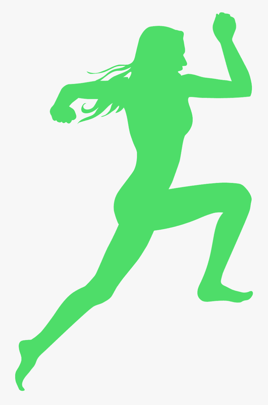 Woman Running Silhouette Pink, Transparent Clipart