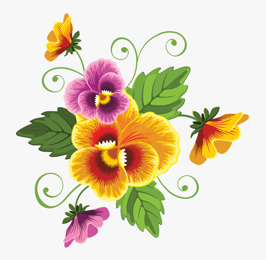 Transparent Pansy Clipart - Beautiful Art Flowers, Transparent Clipart