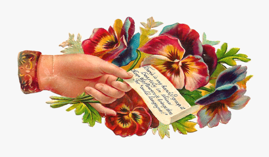Pansy Clipart Victorian - Bouquet, Transparent Clipart