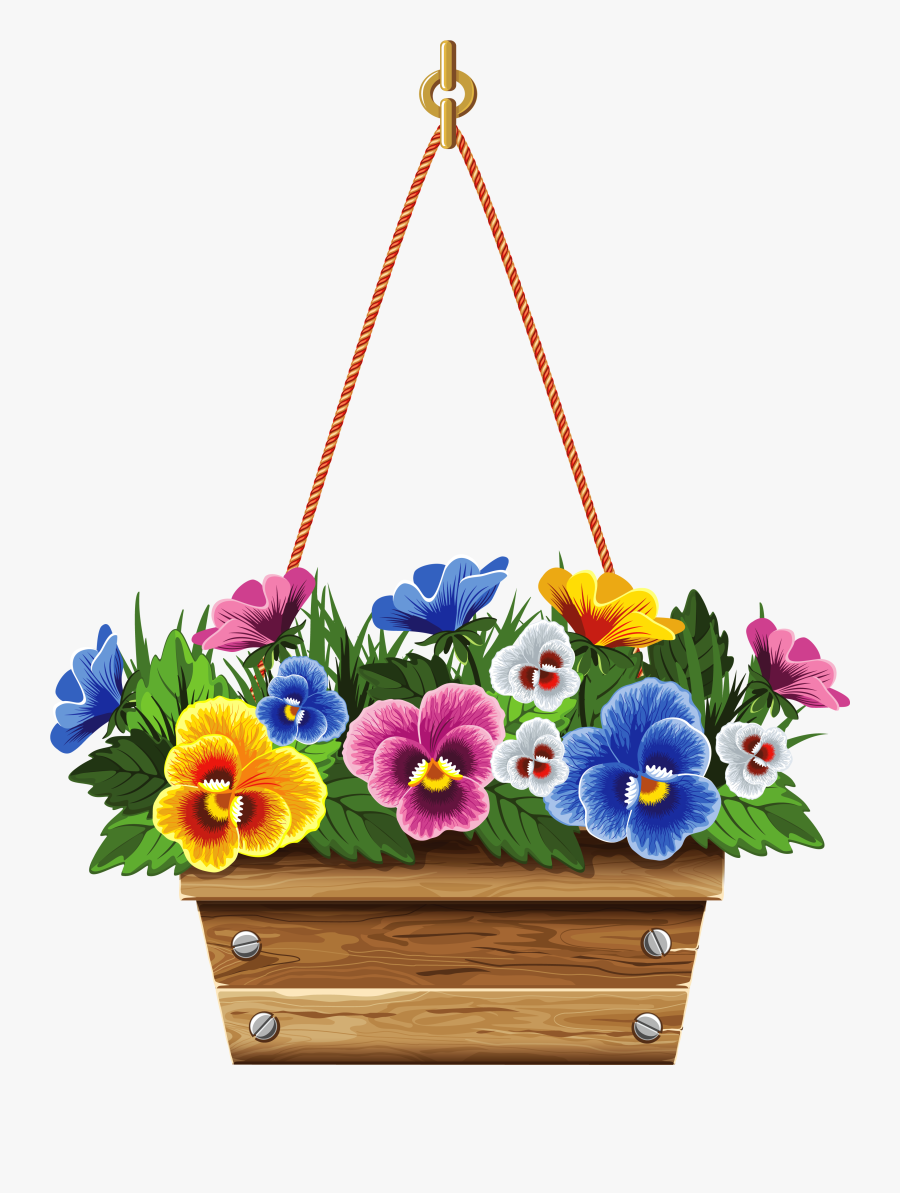 Hanging With Violets Png - Hanging Flower Pot Clipart, Transparent Clipart