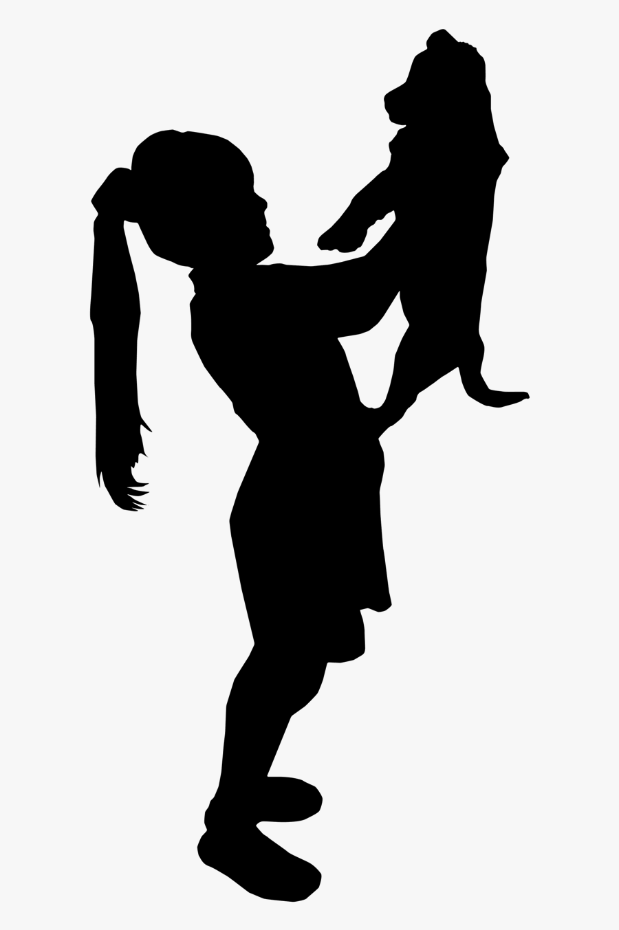Silueta De Niña Feliz, Transparent Clipart