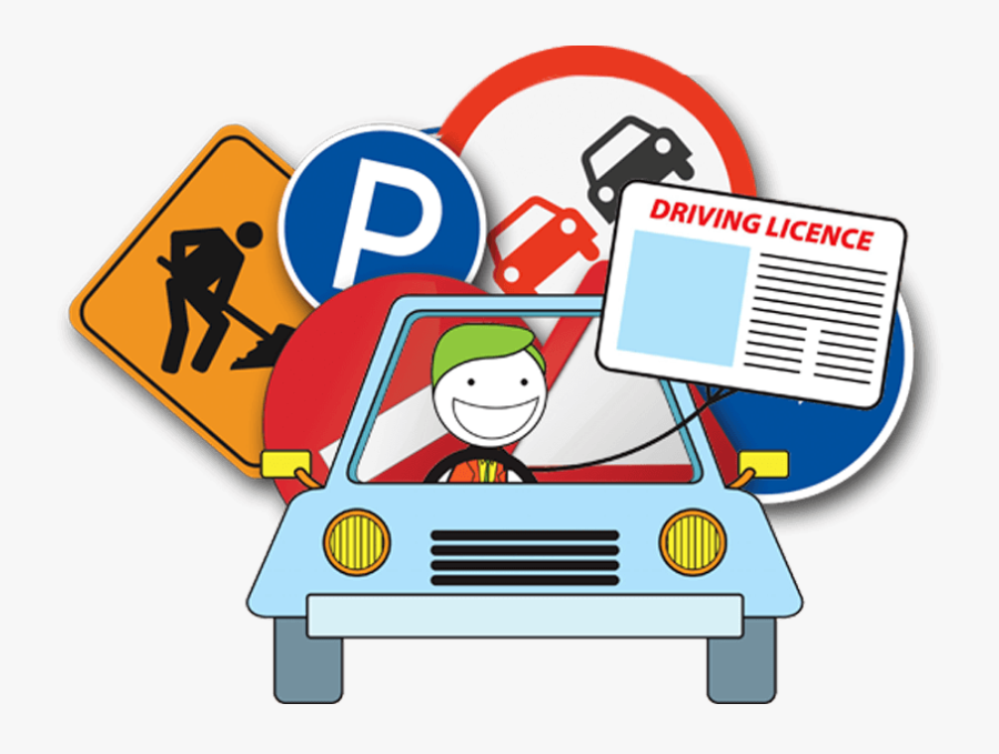 A Car With Road Signs Sticking Out - Driving School Png, Transparent Clipart