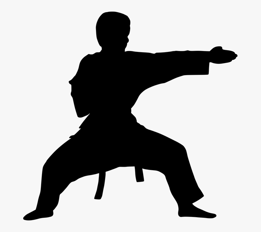 Fu,xing Yi Quan,t"ai Chi Ch"uan,clip Art,pencak Silat - Karate Fighter Silhouette, Transparent Clipart