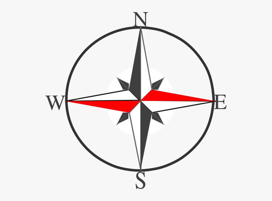 Compass Clipart Clear Background - North East West South Symbol , Free