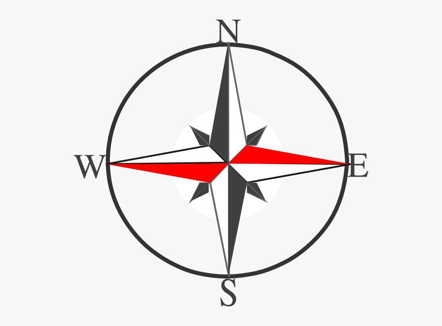 Compass Clipart Clear Background - North East West South Symbol, Transparent Clipart