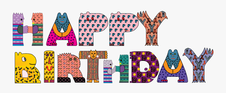Happy Birthday Animal Letters, Transparent Clipart