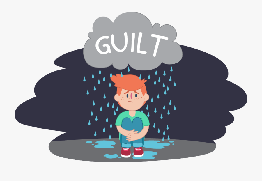 Little Boy Sitting Under "guilt - Illustration, Transparent Clipart