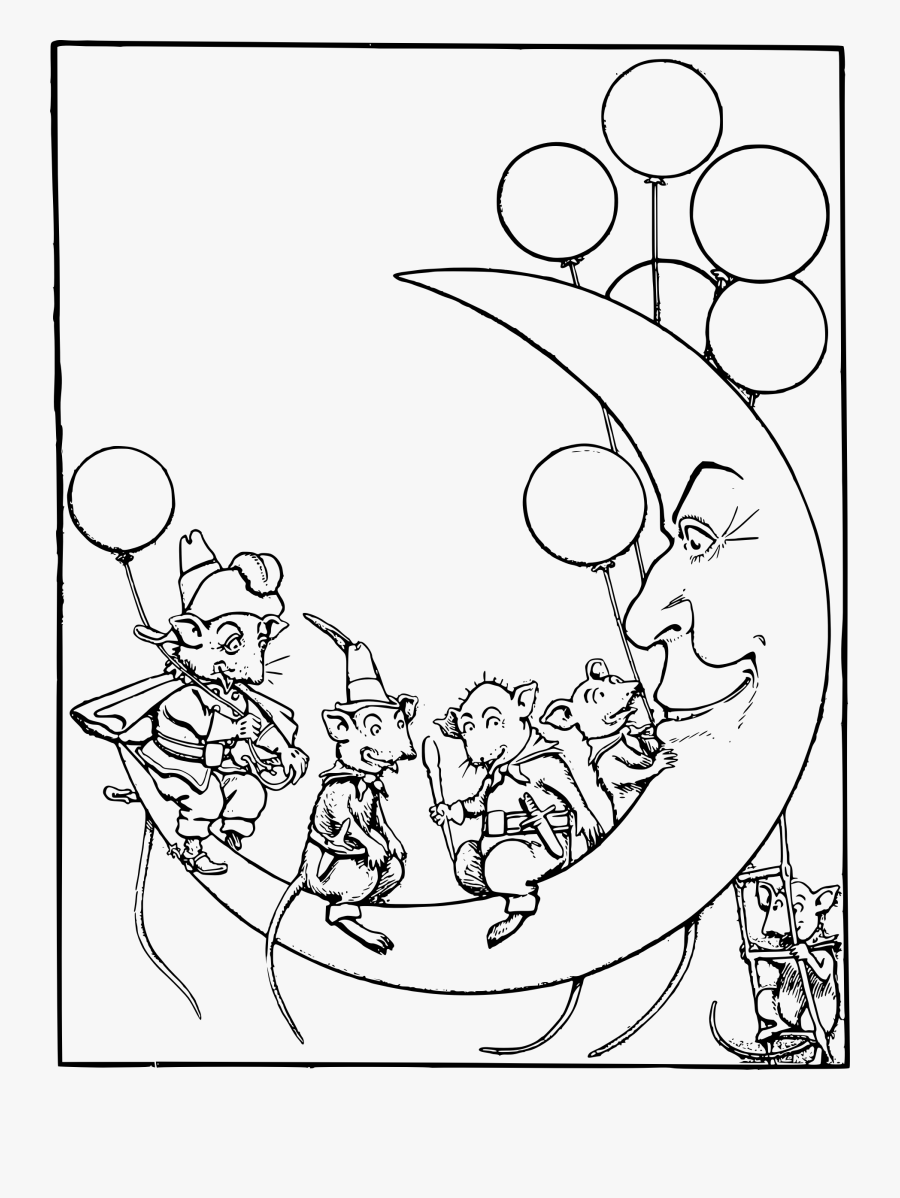 Mice Big Image Png - Clipart Black And White Go To The Moon, Transparent Clipart