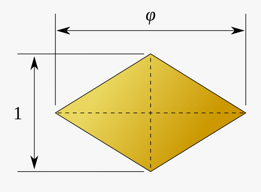 Clip Art 3d Rhombus - Golden Ratio Diamond Shape, Transparent Clipart